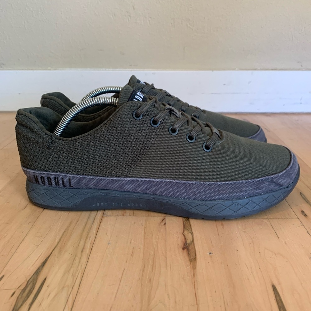 NoBull Army Green Canvas Lace Up Men’s Shoes Size 10.5